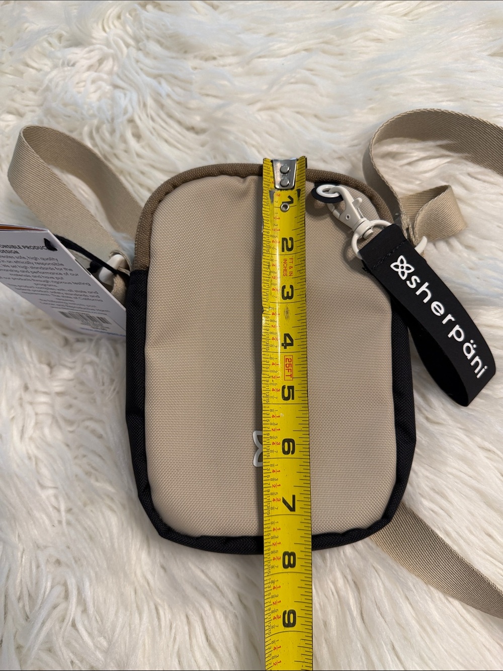 Sherpani Beige and Black Compact Crossbody Pouch brand new - Picture 5 of 8